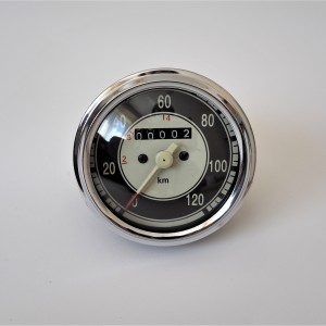 Tachometer, černy, 120 km/h, Jawa, ČZ 125/175
