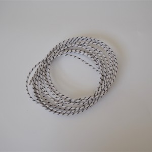 Kabel elektryczny 1,5 mm, biały w czarne prążki, 1m, Jawa, CZ