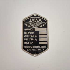 Tabliczka znamionowa, Jawa 1948-1950 r., zbrojovka