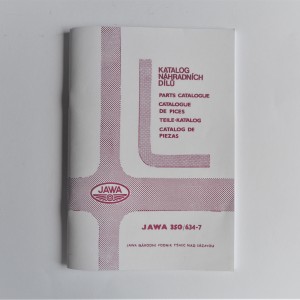 Katalog części zamiennych JAWA 350/634 - J.CZESKI, ANGIELSKI, NIEMIECKI, format A5, 80 stron
