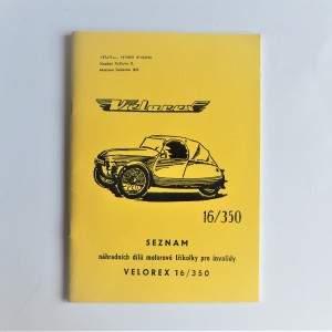 Katalog náhradních dílů VELOREX 16/350 - formát A5, J.ČESKÝ, 53 stran