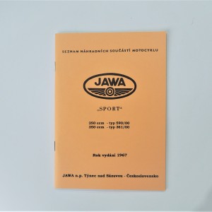 Katalog náhradních dílů JAWA 250 typ 590/00, 350 typ 361/00 - formát A5, J.ČESKÝ, 46 stran