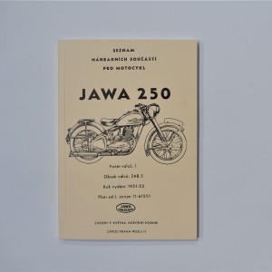 Katalog náhradních dílů JAWA 250 Pérák - formát A5, J.ČESKÝ, 128 stran