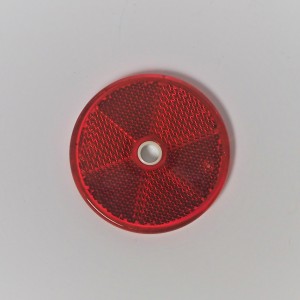 Odrazové sklo červené na šroub, 60 mm, plast, Jawa, ČZ
