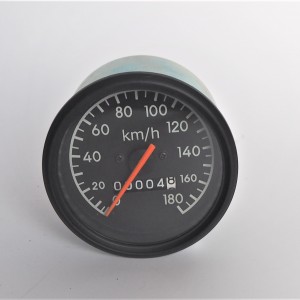 Tachometer, 180 km/h, černý rámeček, oranžová ručička, Jawa 634-640