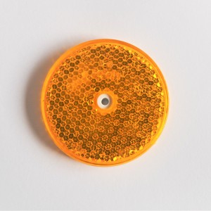 Odrazové sklo oranžové na šroub, 80 mm, plast, Jawa, ČZ