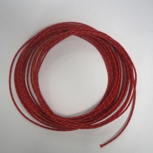 Elektrický kabel s lepeným opletením 1,5 mm, červená se žlutou, 1m, Jawa, ČZ