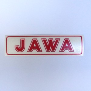 Samolepka JAWA, červená, 140x35 mm