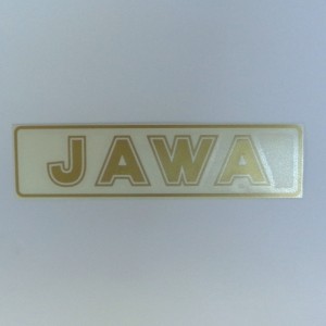 Samolepka JAWA, zlatá, 140x35 mm