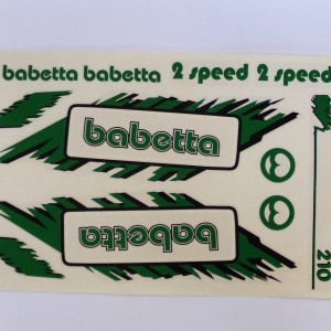 Nálepky BABETTA, arch, zelená, Jawa Babetta 210