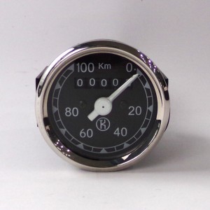 Tachometer 0-100 km/h, Zifferblatt schwarz-weiß, K, CZ 125/150, CZ 501
