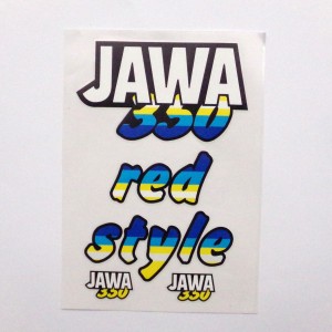 Nálepky Jawa 350 Red Style, modré