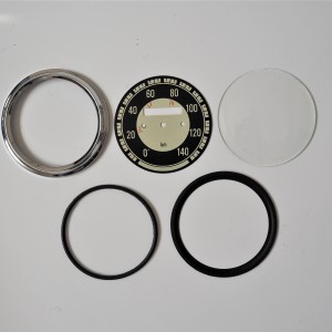 Repair set for rund speedometer 140 km/h, black dial, Jawa, CZ 175/250/350