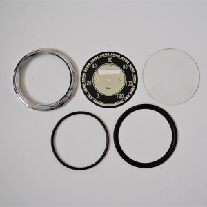 Repair set for rund speedometer 120 km/h, black dial, Jawa, CZ 175/250