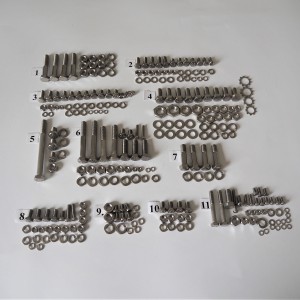 Screw set, all without engine, stainless, Jawa 125/150/175