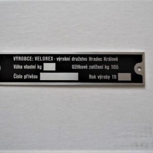 Type label, VELOREX 560/561