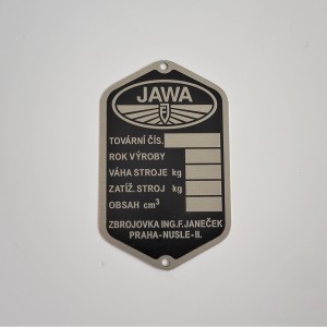 Type label, Jawa 250 Perak FJ 1946-1947