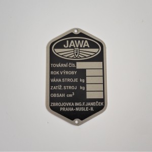 Typenschild, Jawa 250 Perak FJ 1946-1947