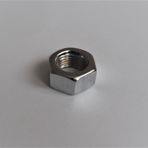 Nut for wheel shaft M16x1,5mm, rear, chrome, width 10mm, Jawa Perak, OHC, CZ 150/C
