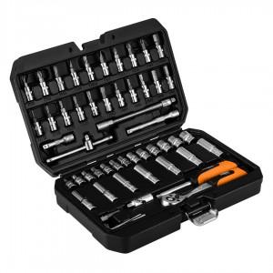 Set of socket spanners 1/4", 55 pieces, satin
