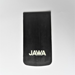 Mud flap, white logo JAWA