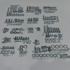 Screw set, all without engine, zink, Jawa 350/638