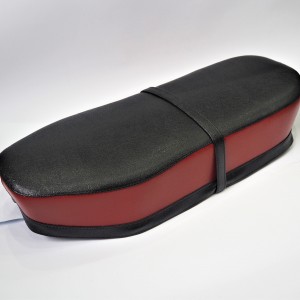 Seat, leatherette, black-red, Jawa, CZ