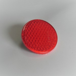 Reflector, red, with screw, 60mm, plastic, Jawa