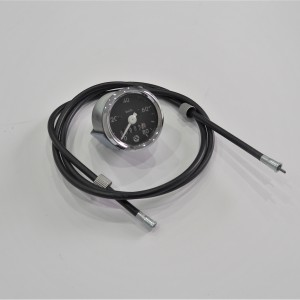 Speedometer with frame and speedometer drive cable 1200 mm, chrome, Jawa 20-23