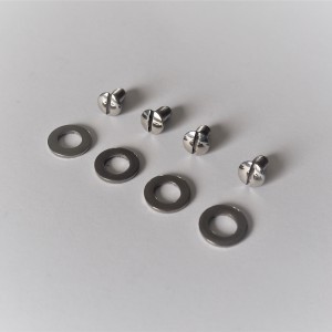 Screws with washers for mounting tank casings, 4 pcs, stainless, polished, Jawa 250/350 Panelka