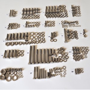 Screw set, all without engine, stainless, Jawa 350 Panelka type 360/361