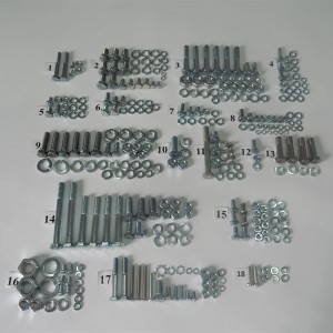 Screw set, all without engine, zink, Jawa 350 Panelka type 360/361