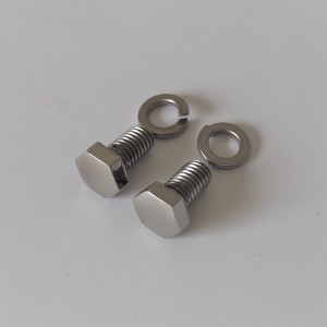 Screws with washers of holder of exhaust silencer, M8, stainless/polished, CZ 125-250
