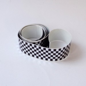 Sticker, chessboard, black and silver, 20x1000 mm, Jawa, CZ