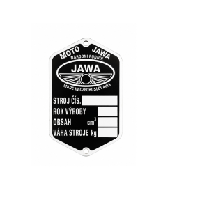 Typenschild Jawa 1950 -