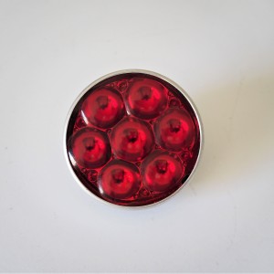 Glass reflector, red, with aluminium frame, with a M6 screw, diameter 55mm, Jawa, CZ