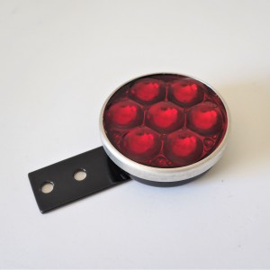 Glass reflector, red, with holder to two screw, diameter 55mm, Jawa, CZ