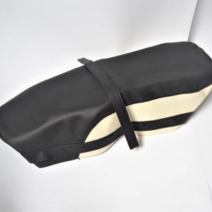 Seat cover, black-cream, Jawa 50 typ 23 Mustang