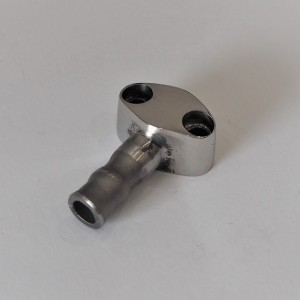 Oil hose nozzle, stainless, polished, Jawa 500 OHC