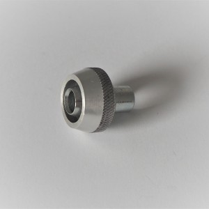 Threaded tube and ornamental nut for oil hose, engine front, zink, Jawa 500 OHC
