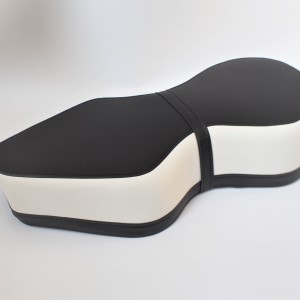 Seat, leatherette, black and white, Jawa, CZ