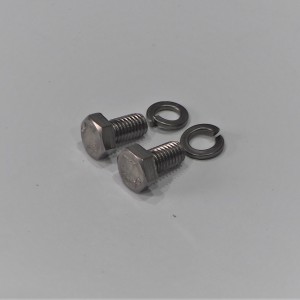 Screws with washers of holder of exhaust silencer, M8, 2 pieces, stainless, CZ 125-250