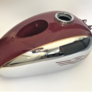 Petrol tank, Jawa 250, 350 Kyvacka,  with hole for ammeter, painted, with internal finishing cover