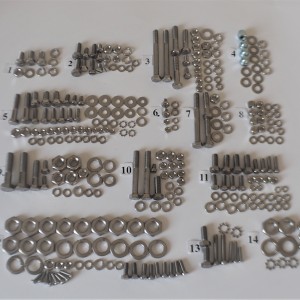 Screw set, all without engine, stainless steel,, CZ 175/487