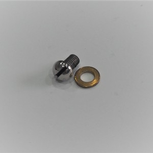 Screw for oil control, stainless steel/polished, Jawa