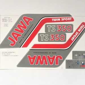 Fuel tank sticker + inscription TS350, 6 pieces, Jawa 638-639