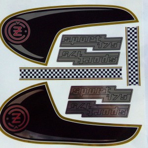 Naklejka z logo CZ na zbiornik, 2 szt, CZ 476, 477