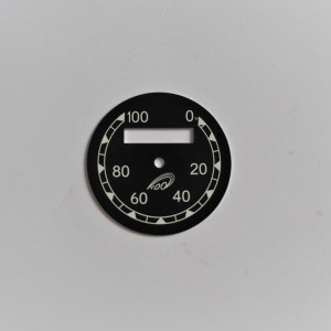 Speedometer plate 0-100km/h, black-white, VDO, CZ 125/150 B, C, T, 501
