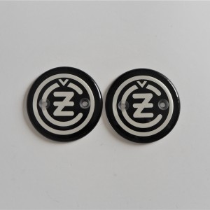 Round fueltank logo CZ, 2 pieces, plastics