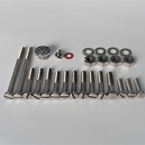 Screw set for engine, outside, stainless steel/polished, Jawa / CZ 175